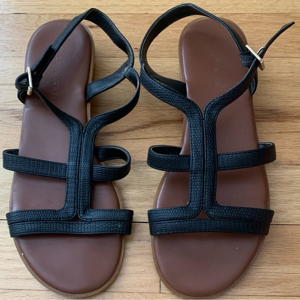 Katie and Kelly Size 8 Afyma Black Strappy Sandal